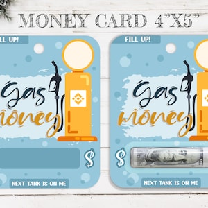 Printable Gas Money Card, Money Card, Fuel Design, Gift Card Holder ...
