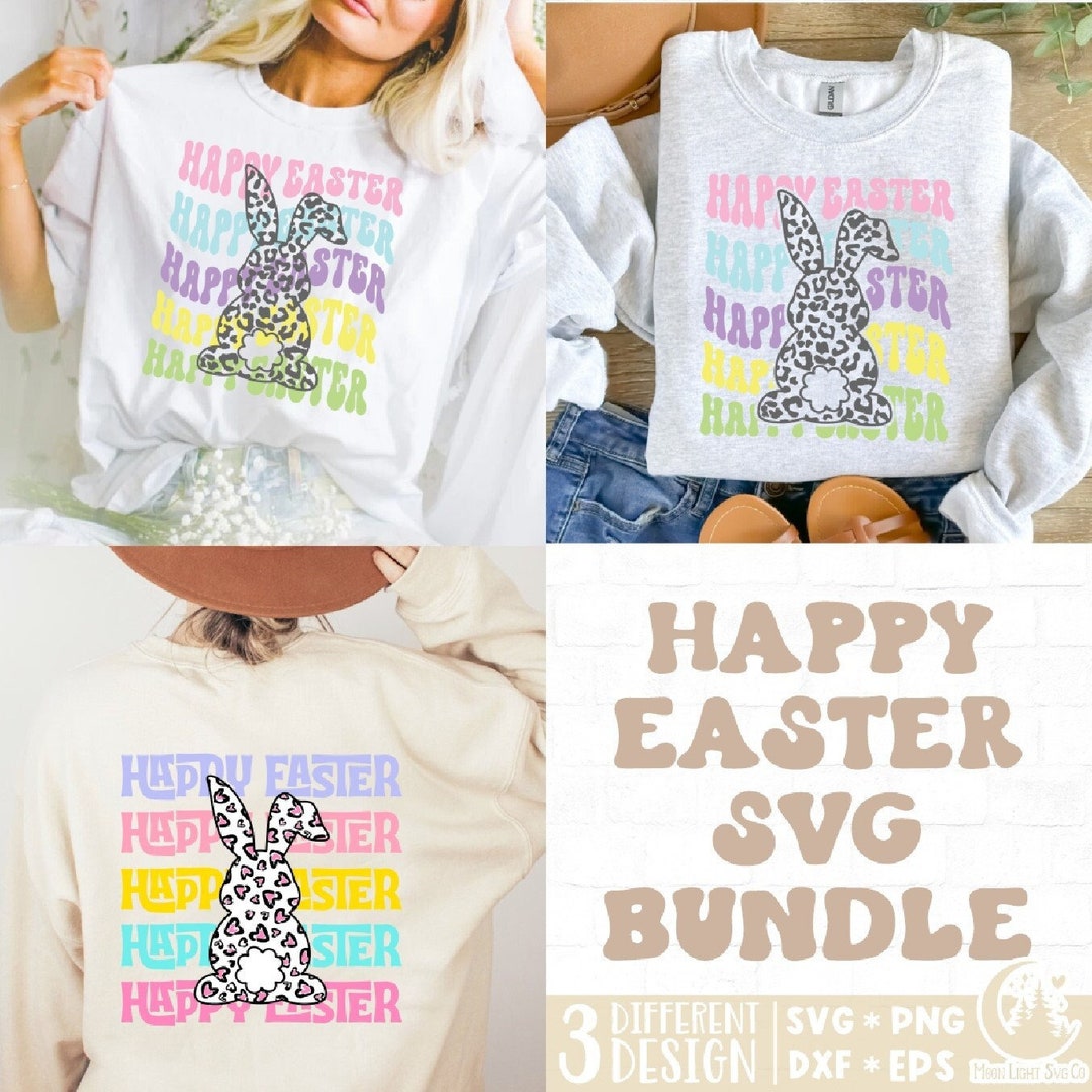 Happy Easter Svg Bundle, Easter Bunny Svg, Leopard Bunny Svg, Bunny Svg ...