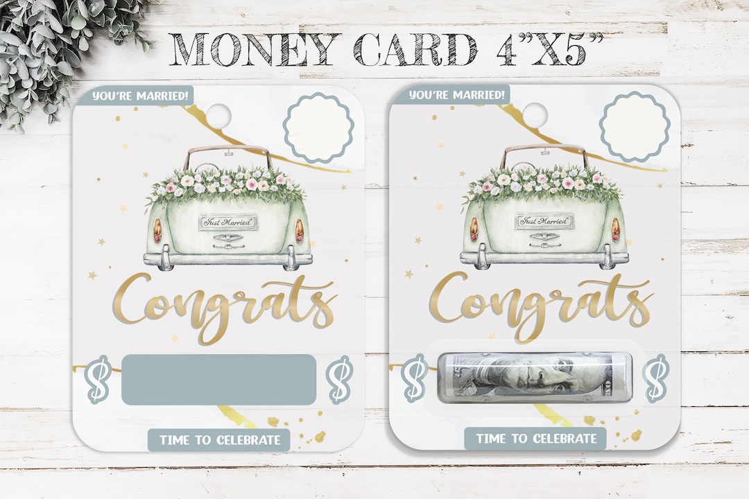 Printable Wedding Card, Money Card, Congratulations Design, Gift Card ...