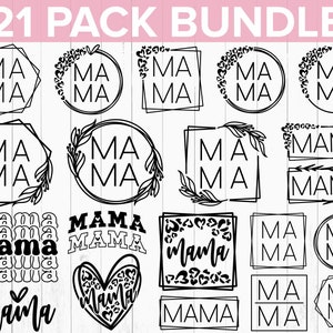 Leopard Mama SVG, Mama SVG, Mama Frame Bundle SVG, Profitez de 50 % de réduction lorsque vous commandez 3, Svg Dxf Eps Png Files, Mama Shirt svg Mom Life Svg