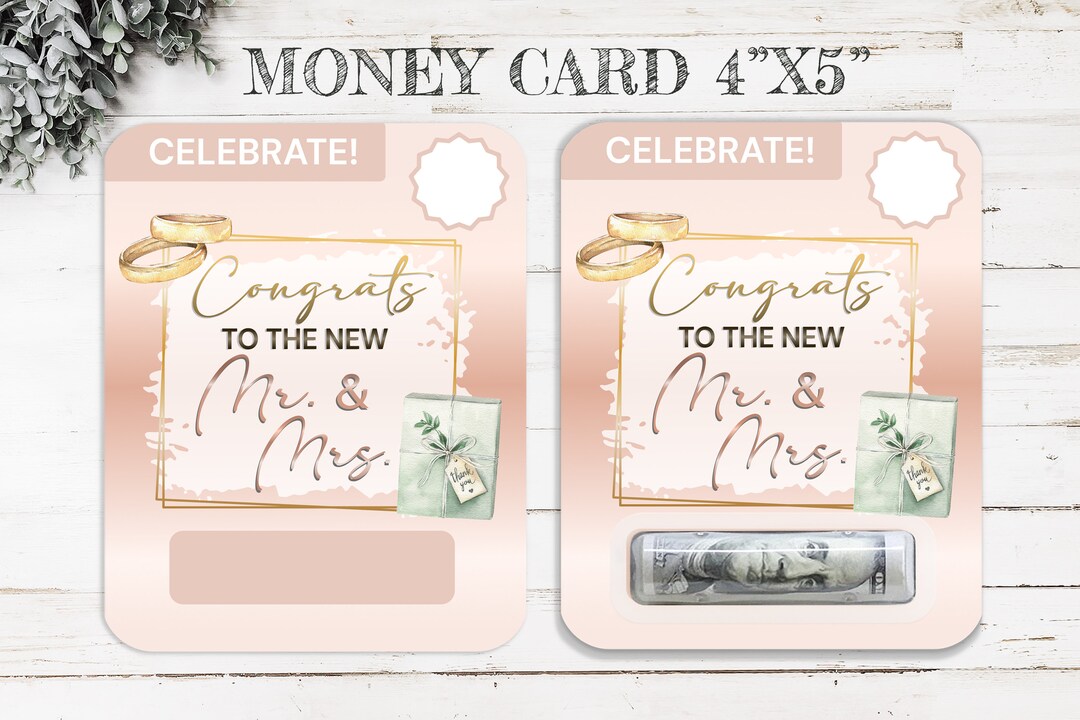Wedding Money Card Holder, Printable Money Card Bundle, Print Then Cut ...