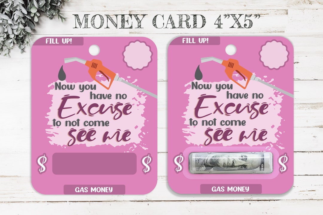 Printable Gas Money Card Money Card Fuel Design Gift Card - Etsy
