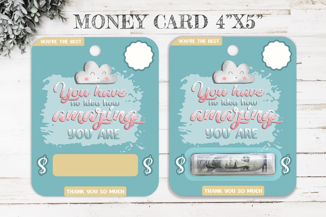 Printable Thank You Money Card Thank You Card Money Holder Etsy
