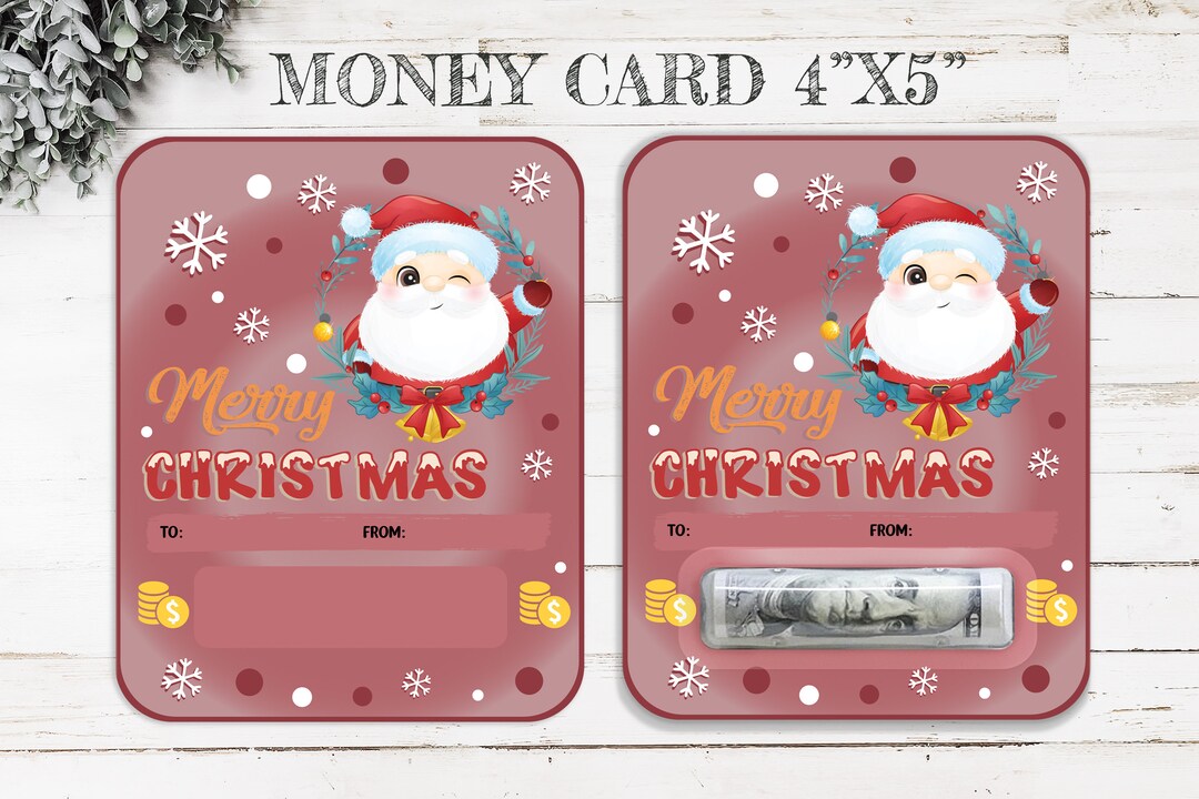 Christmas Money Card PNG Money Cards Money Holder Christmas Etsy