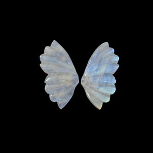 ラピスラズリの蝶の羽の彫刻：40 mmの宝石ペア - Etsy 日本