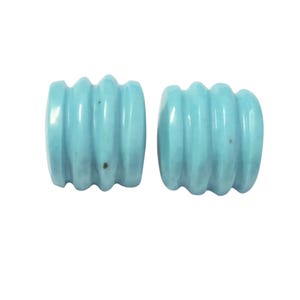 Hand-carved Natural Turquoise Cabochons | Ribbed Melon Cut Gemstones