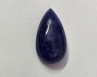 Natural Tanzanite Pear Cabochon: Hand Carved Loose Gemstone (32x17mm)