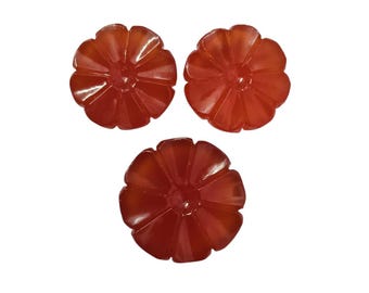Cuentas de cornalina artesanales, joyería con piedras preciosas (juego de 3 piezas)