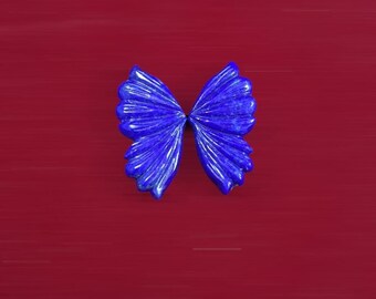 ラピスラズリの蝶の羽の彫刻：40 mmの宝石ペア - Etsy 日本
