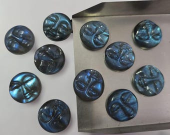 100 % naturlig labradorit snidad 14 MM storlek månansikte cabochon: Handskuren ädelsten