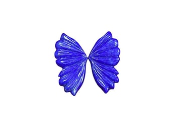ラピスラズリの蝶の羽の彫刻：40 mmの宝石ペア - Etsy 日本
