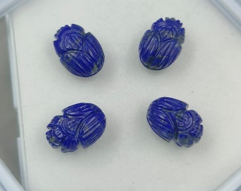 Piedra preciosa de lapislázuli (escarabajo): joyería tallada (16 x 11 mm)
