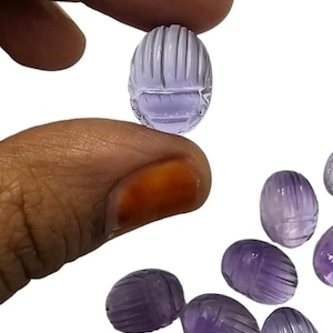 Natural Purple Amethyst Scarab Beetle Cabochon: 16mm Loose Gemstone