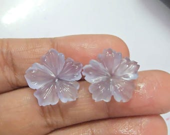 Hand geschnitzte Chalcedon Blume: 16 mm Größe, die Blumen lose Edelsteine schnitzt