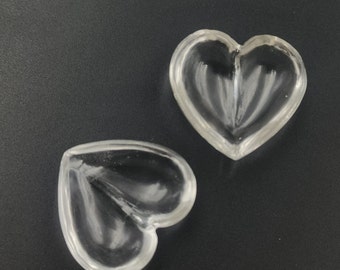 Natural Crystal Quartz Heart: Loose Gemstone Charm, 25mm