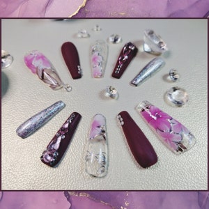 Hawaiian Purple Press On Nails