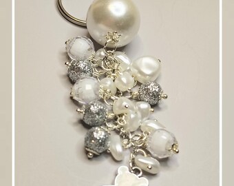 White Bear Keychain or Zipper Pull