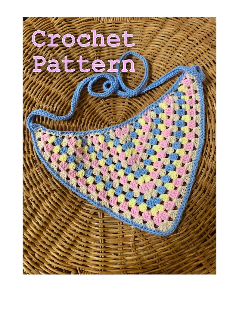 Granny's Triangle Bandana crochet bandana pattern listing photo by SimplyCreatedBySaph
