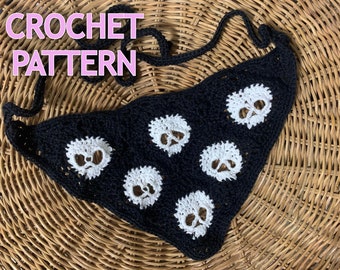 Motif au crochet tête de mort grungy - PAS UN PRODUIT FINI