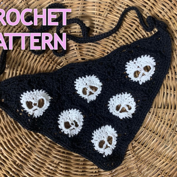 Grungy Skull Crochet Pattern - NOT A FINISHED PRODUCT