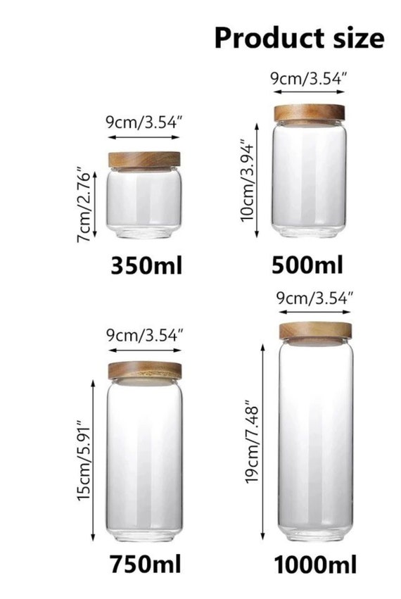 Canister Glass Kitchen Canisters with Airtight Acacia Lid, Tall Clear Food  Storage Jar, Kitchen Pantry Noodles Flour Coffee - China Glass Jar and  Glass Container price