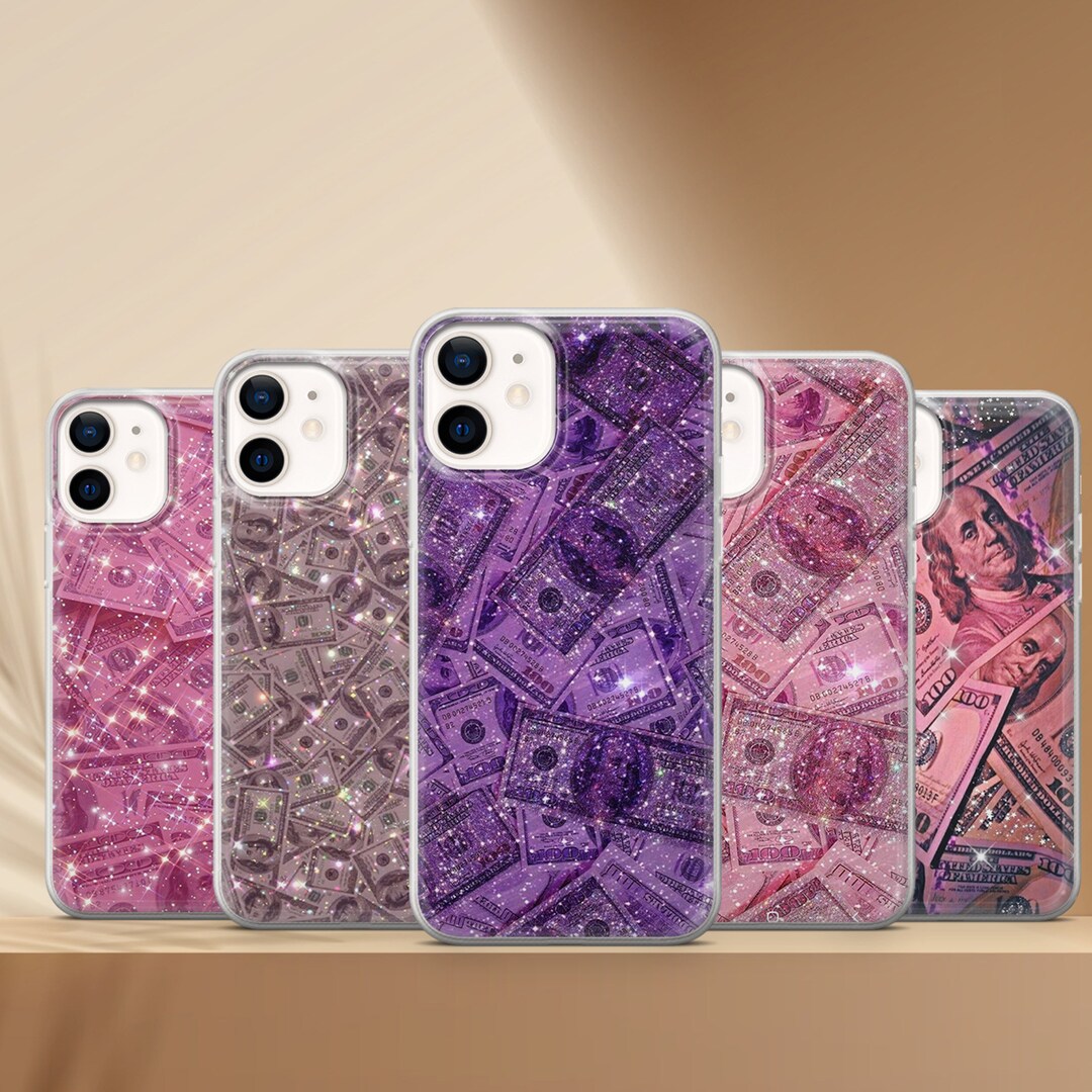 Pink Glitter Money Phone Case Barbie Aesthetic Case for iPhone 13, 12