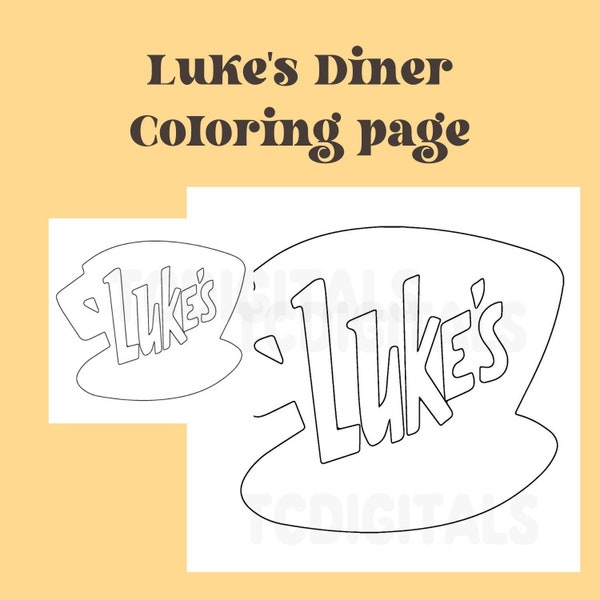 Diner Coloring Pages Etsy