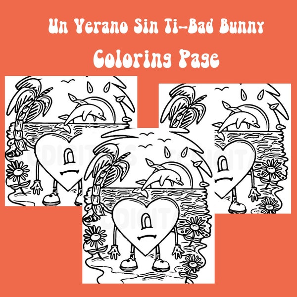 Un Verano Sin Ti Coloring Page| Bad Bunny Coloring Digital Download| Digital Coloring | JPG Printable |Coloring Page| Printable Coloring JPG