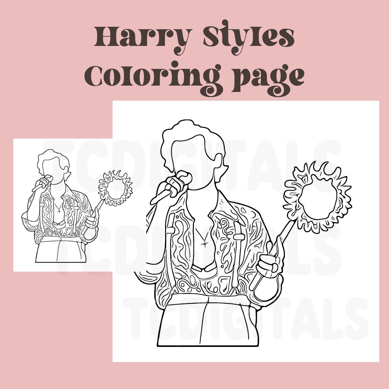 Harry Styles Coloring Page Love on Tour Tourdigital Coloring JPG