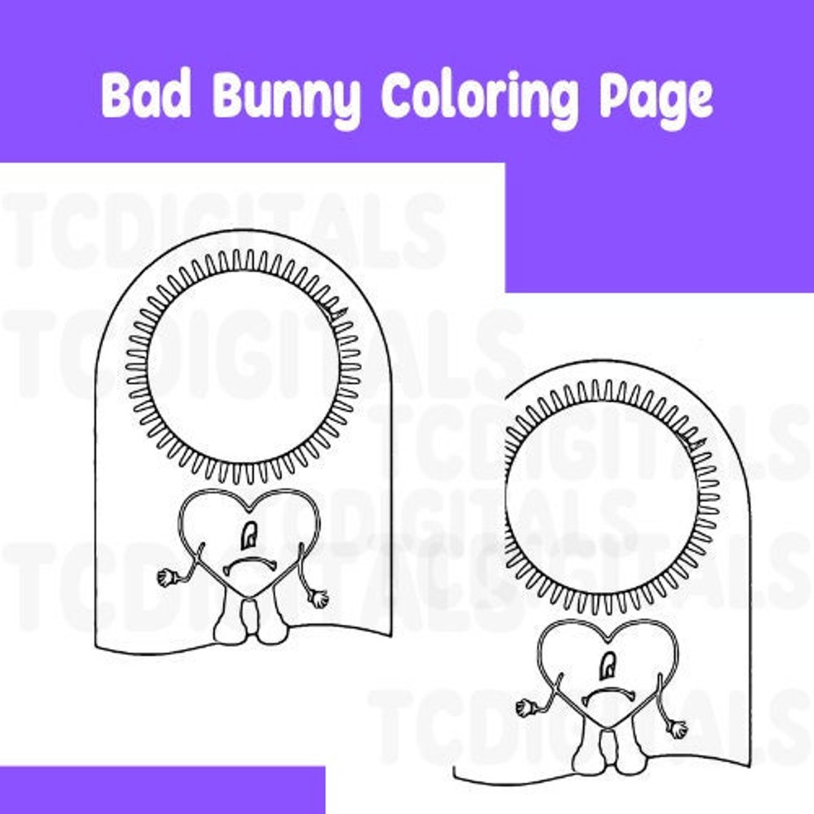 Un Verano Sin Ti Coloring Page Bad Bunny Coloring Digital Download ...