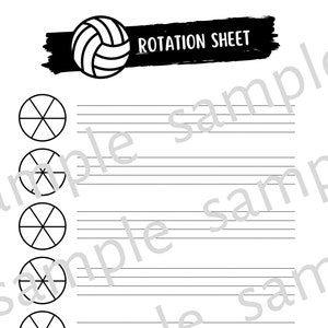 Volleyball Rotation Sheet for Coaches 8.5x11 Digital Download (Set of 3)