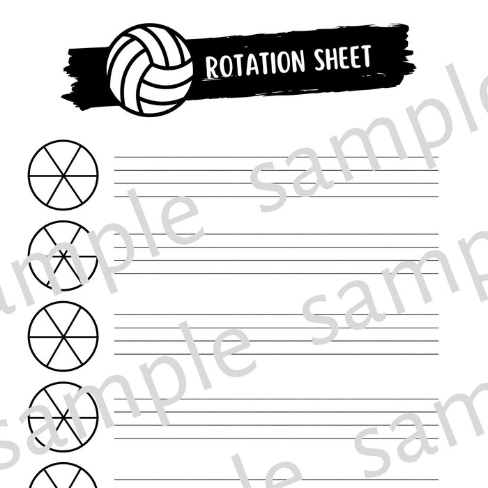 Volleyball Rotation Sheet Etsy