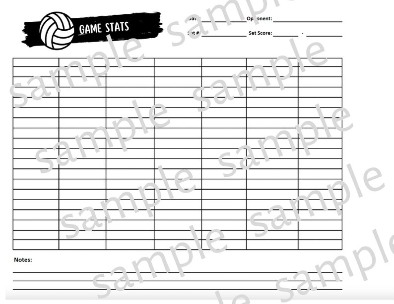 Volleyball Stat Sheets for Coaches (set of 12) - Etsy