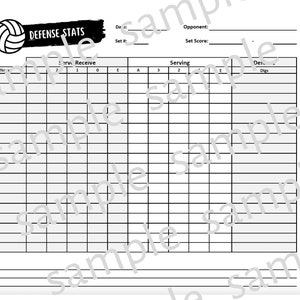 Volleyball Stat Sheets for Coaches (set of 12) - Etsy