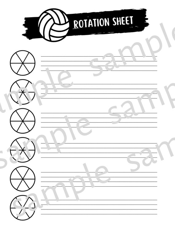 Volleyball Rotation Sheet for Coaches 8.5x11 Digital Download - Etsy