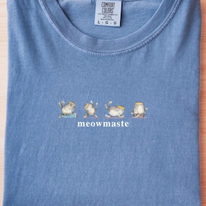 Meowmaste Cat Yoga T-Shirt, Funny Kitten, Namaste Tee, Meditation Shirt, Gift for Cat Lovers, Yoga Enthusiast, Animal Lover Shirt