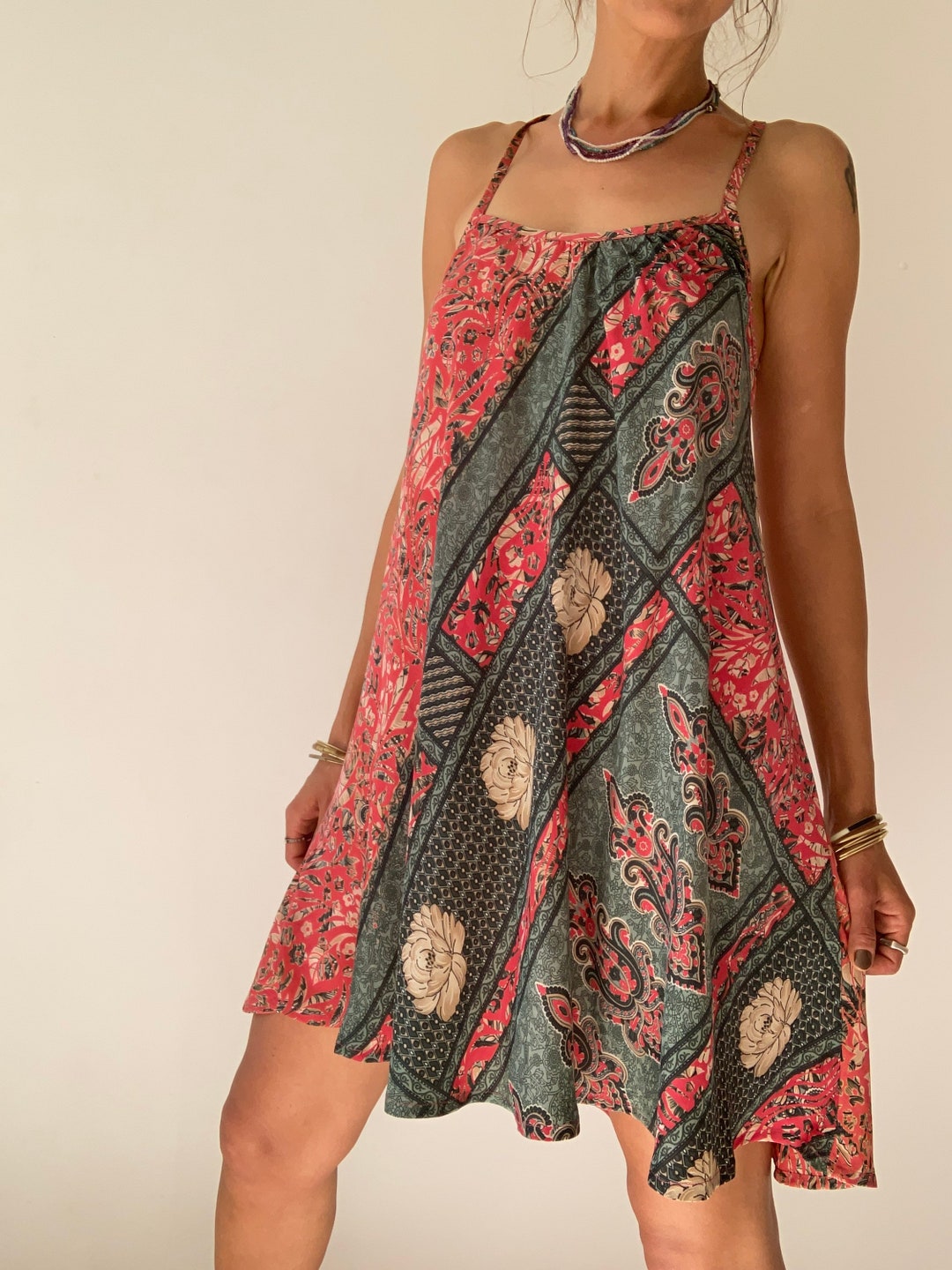 Summer Strap Dress Mini Boho Sundress Slip Beach Dress Holidays