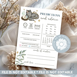 Dragon Baby Shower Prediction Game: Fantasy Theme (Digital Download)