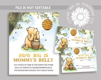 Winnie the Pooh Baby Shower Game: How Big is Mommy's Belly (Digital Download)