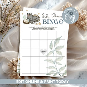 Tarjetas de bingo editables para baby shower de dragón mágico, tarjetas de juego de bingo para bebés con tema de dragón, plantilla de juego de bingo para baby shower de dragones de fantasía