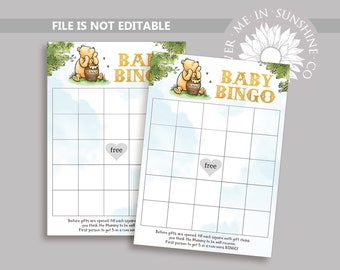 Winnie The Pooh Baby Shower Bingo Card (Digital Download)