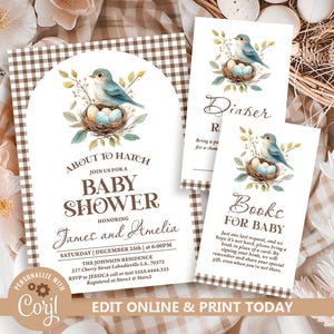 Babyshower-inbjudningspaket till kläckning, mall för att lägga paket