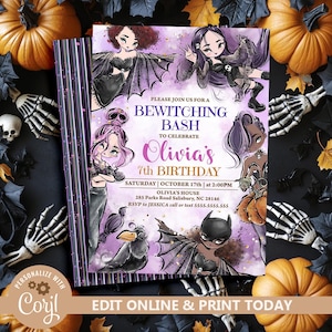 Halloween Witch Birthday Invitation: Spooktacular Party Invite (Digital Download)