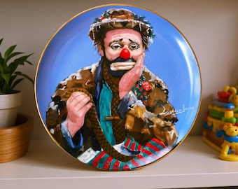 Plato de colección vintage de Emmett Kelly – “Justo lo que necesitaba”, 1990 Circus Art