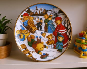 Plato de osito de peluche de la colección Heirloom de Franklin Mint / EJS ART GALLERY