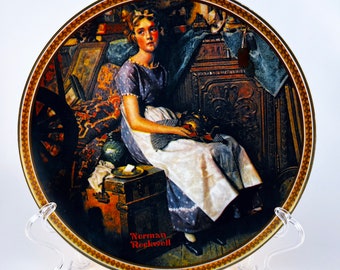 Plato de porcelana "Soñando en el ático" de Norman Rockwell / Edición limitada