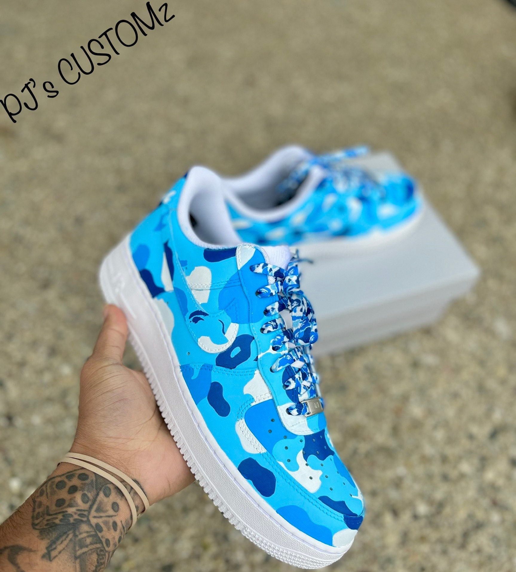 Custom LV x White Air Force 1 Lows - With Toe Box – Detroit Customs