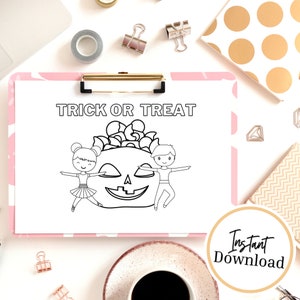 Trick or Treat Ballet Coloring Sheet