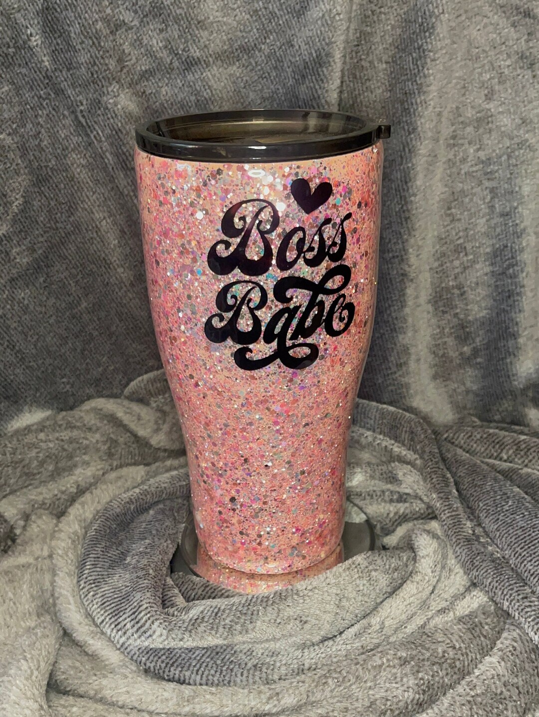 Pink Glitter Boss Babe Tumbler, Reusable Cup, Boss Lady Sparkly Mug Etsy