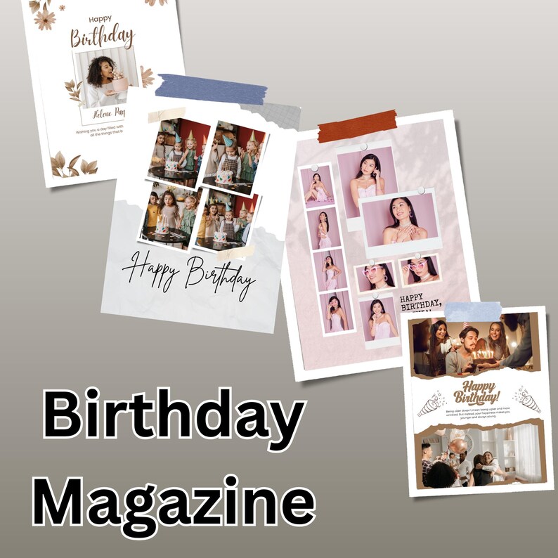 Editable Birthday Magazine Template | Custom Canva Photo Gift (digital ...